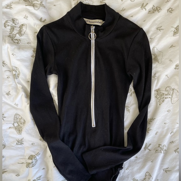 Stoned Immaculate moffitt turtleneck bodysuit in black NWOT - Picture 4 of 5